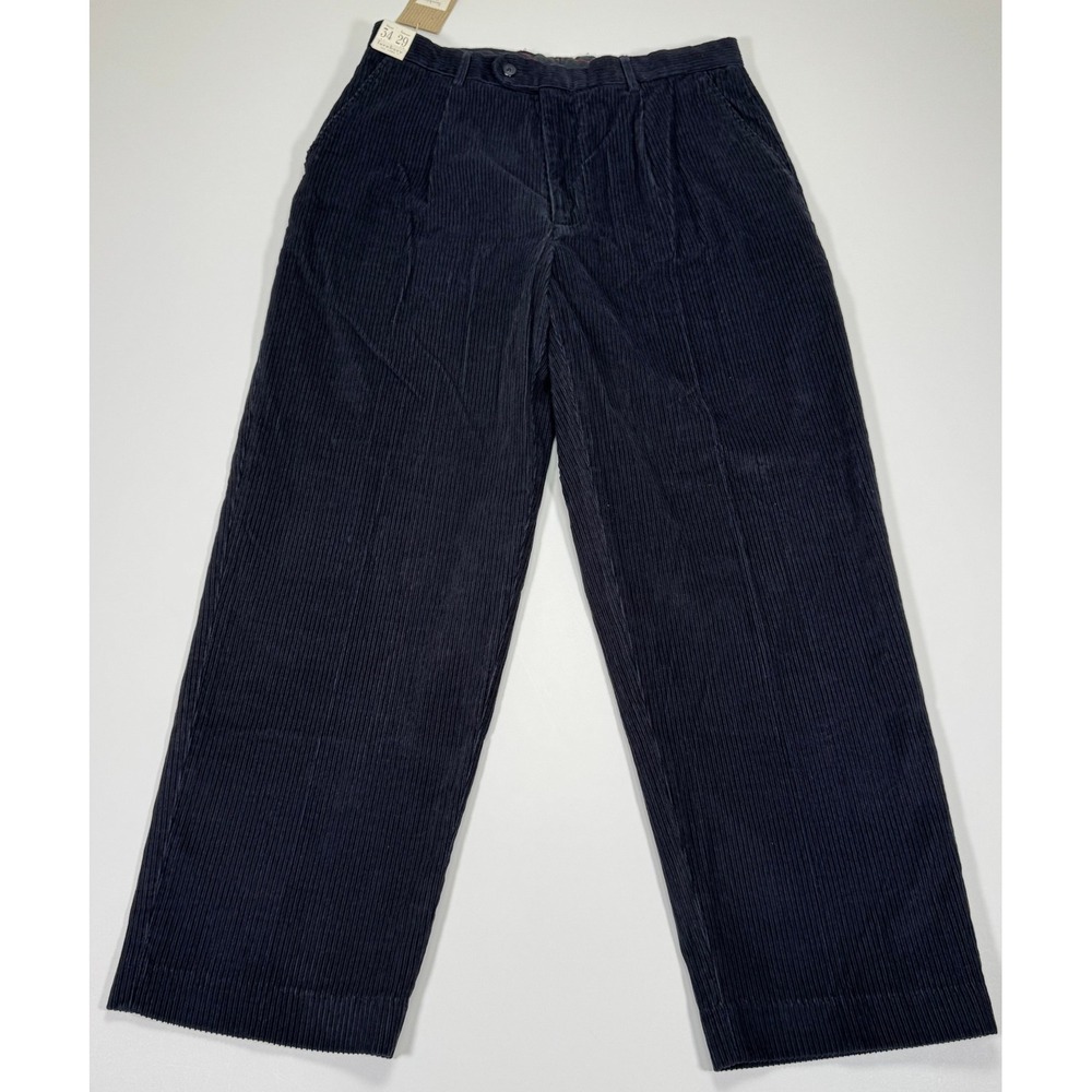 NWT Turnbury Corduroy Pants Mens 34x29 Navy Blue Straight Stretch Cotton